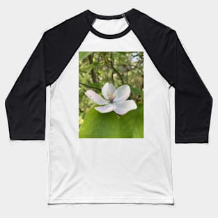 a white flower Baseball T-Shirt